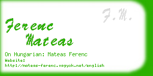 ferenc mateas business card
